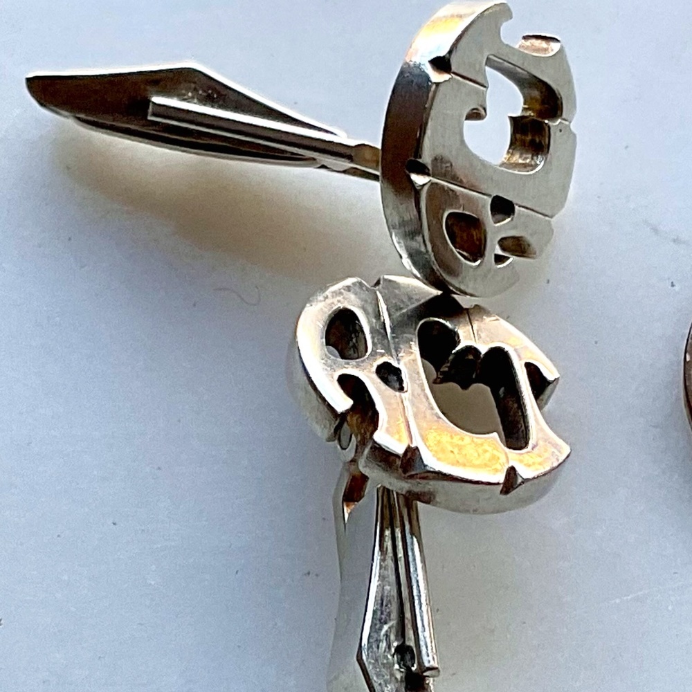 Vintage Estate Sterling Silver RCT initial letter logo DOSKOW cufflink